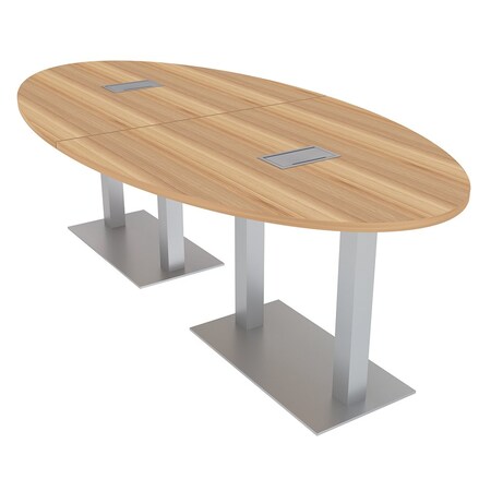 Skutchi Designs 45 in W, 96 in L, 29 in H, Engineered Wood Top, Brown HAR-OVL-46x93-DOU-ELEC-XD21